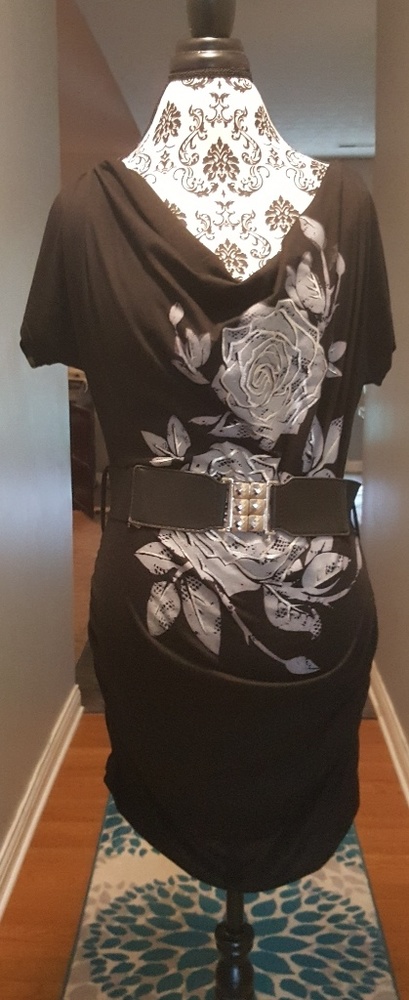 Little Black Rose Dress